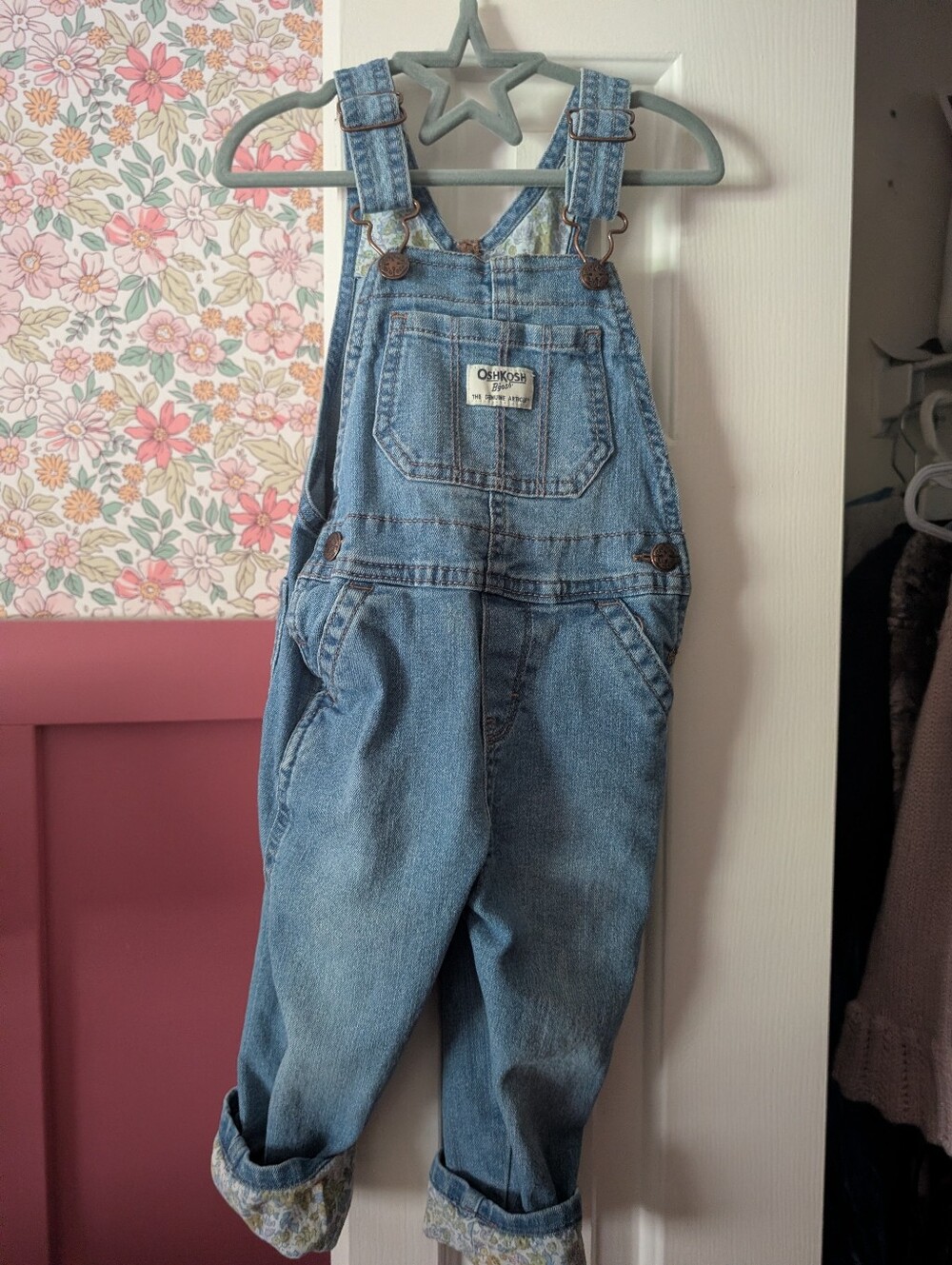 OshKosh B'gosh Light Blue Denim Overalls with Front Bib Pocket